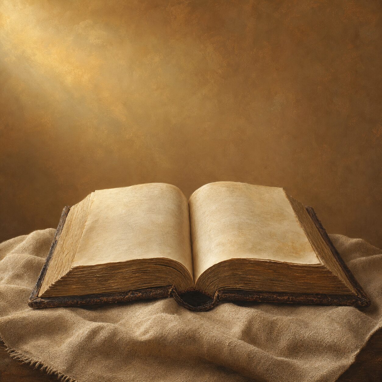 Conceptual illustration of an open Bible bathed in light