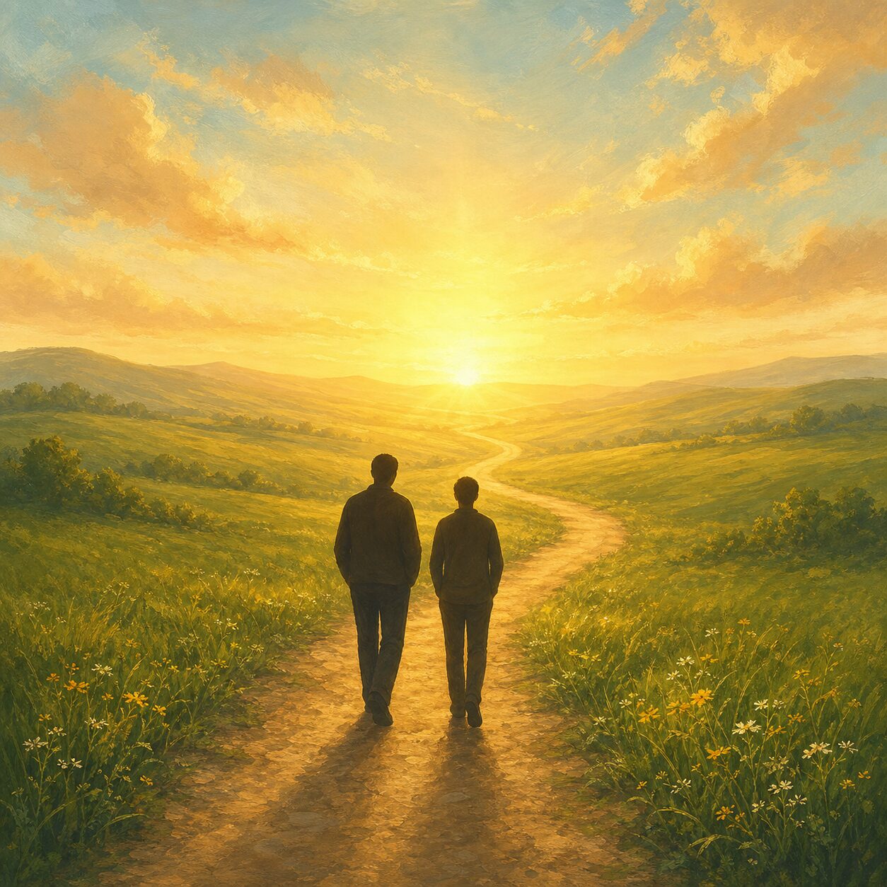 A conceptual illustration of walking through life together