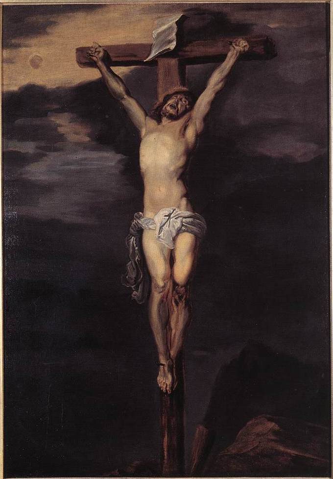“That he gave his only begotten Son” (John 3:16, KJV) — love was proven by giving the Son on the cross. Anthony van Dyck, Christ on the Cross.
