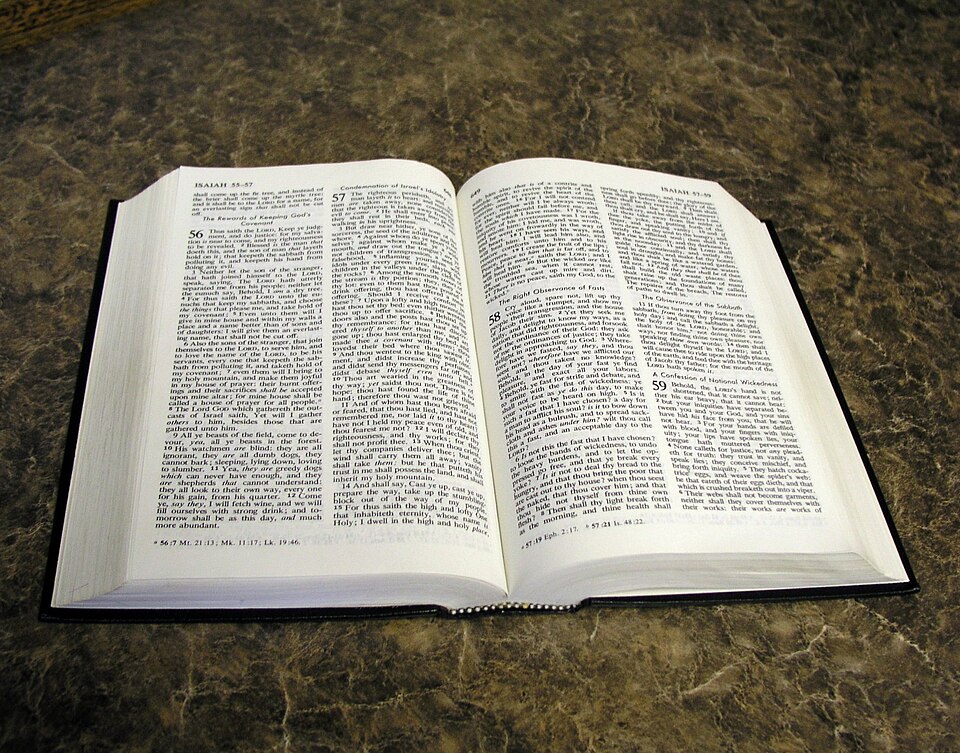 An open Bible