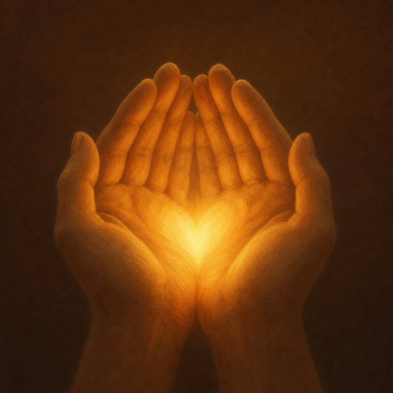 A conceptual illustration of sincere warmth. The same smile or praise is love when it comes 'from the heart,' but flattery when it comes 'from the teeth' (1 Corinthians 13:5).