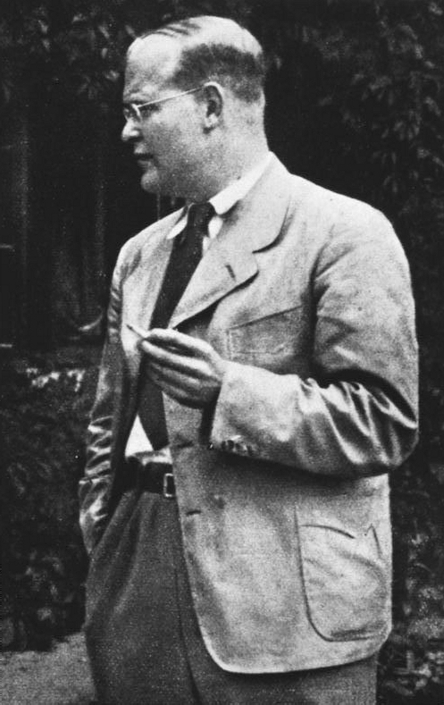 Black-and-white profile photograph of Bonhoeffer
