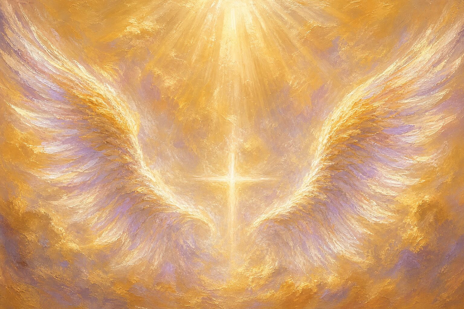 A conceptual illustration of light and a cross descending over a mercy seat