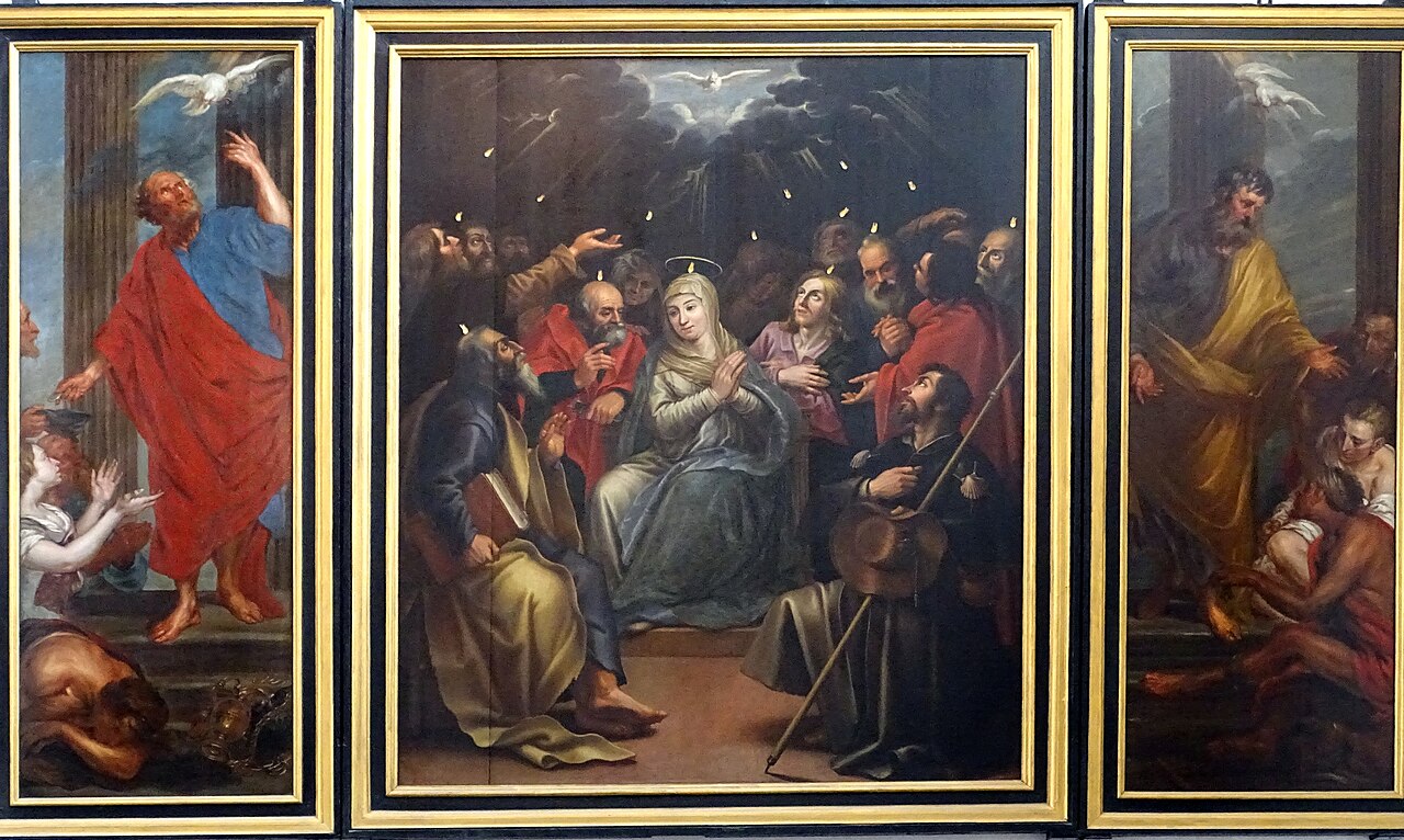 The Descent of the Holy Spirit at Pentecost — the promise of Acts 1:8, “you will receive power,” was fulfilled at Pentecost (Acts 2:1-4).