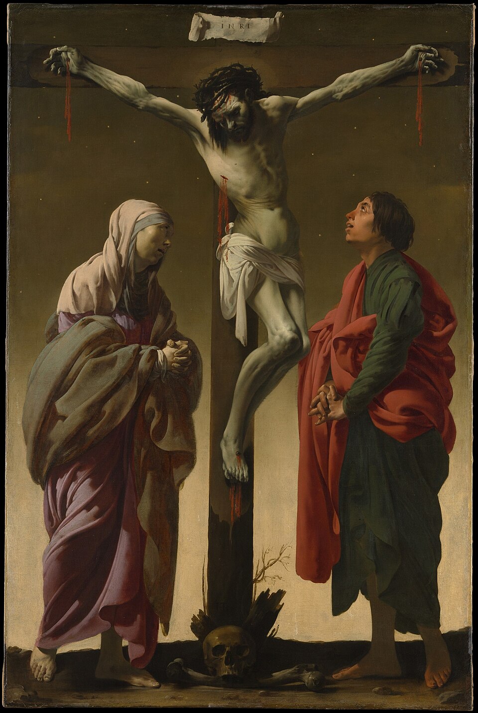 Hendrick ter Brugghen's painting of the Crucifixion, with Mary and John standing beneath the cross