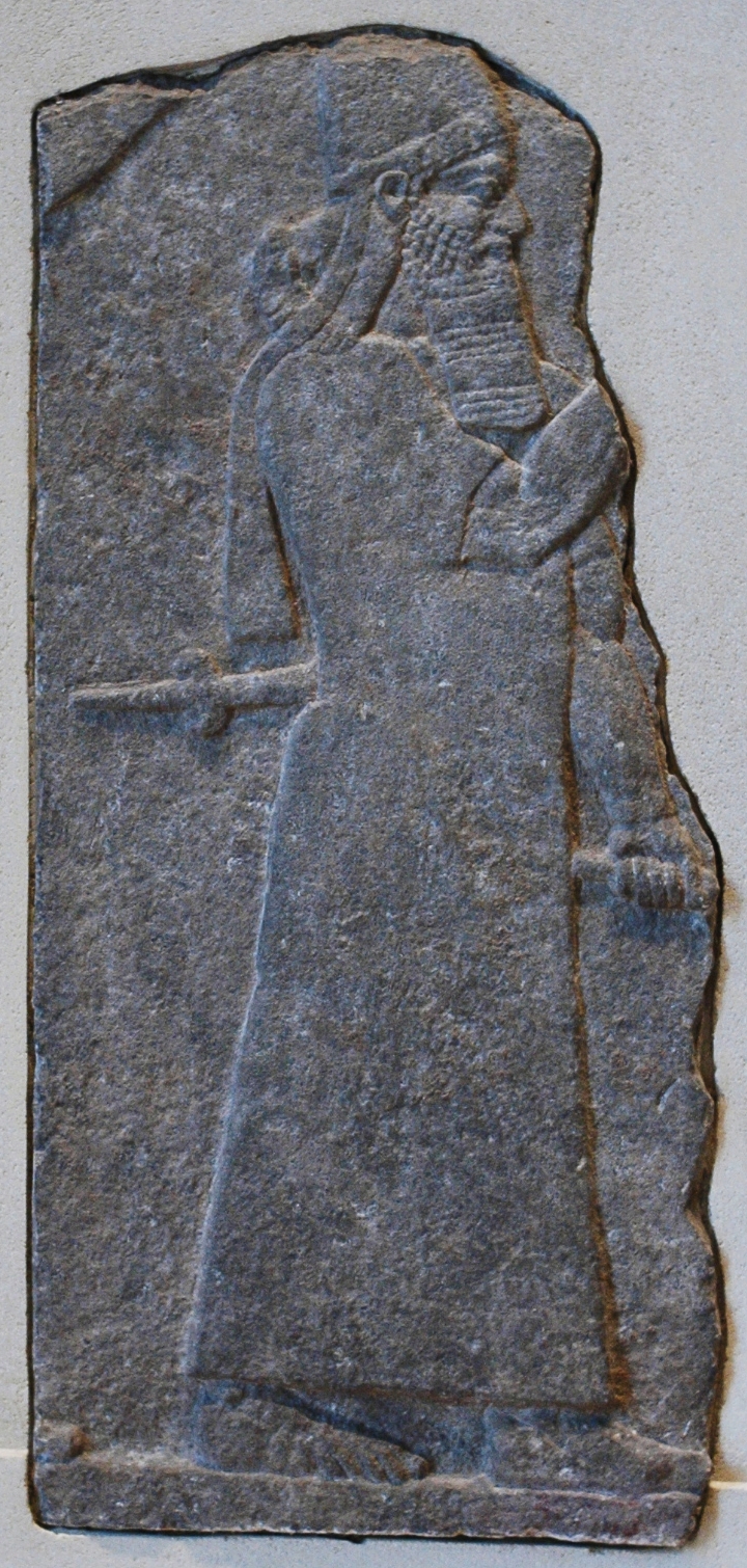 A gypsum alabaster relief of King Tiglath Pileser of Assyria — the bearded, crowned king shown in profile