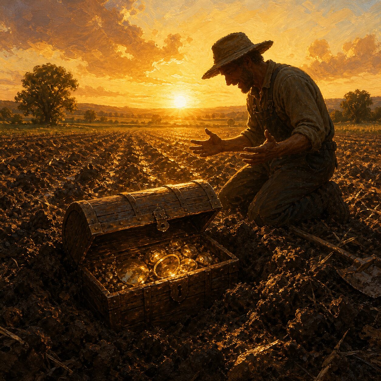 The man who found treasure hidden in a field — the joyful discovery worth everything