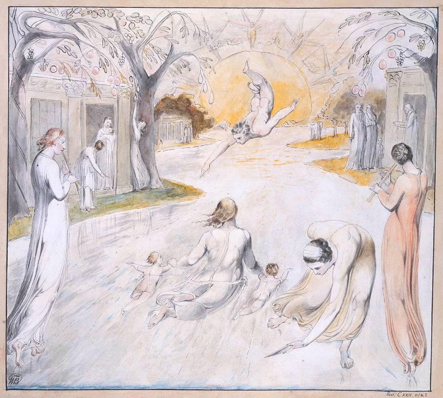 William Blake, The River of Life — a watercolour of Revelation 22:1-2