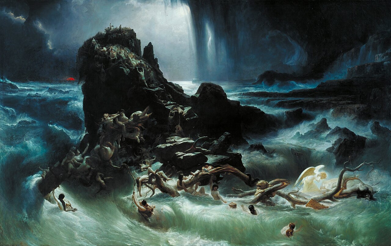 An overwhelming scene of judgment by water