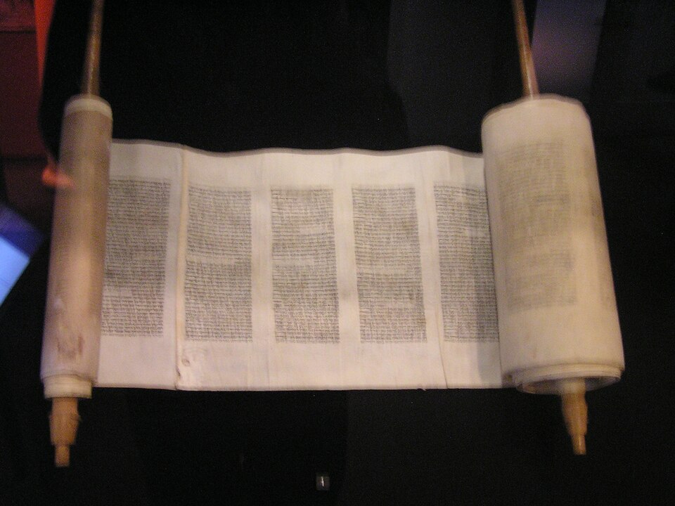 An open Torah (Pentateuch) scroll