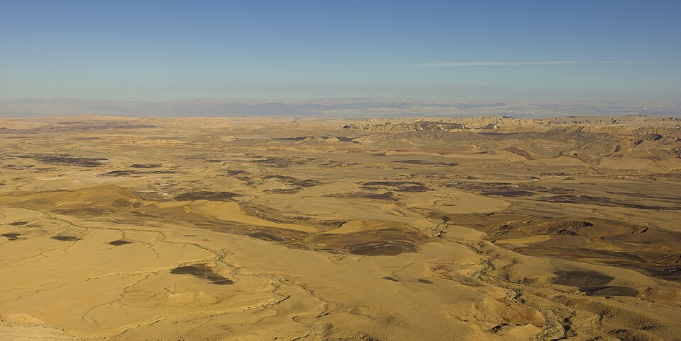 An aerial view of the Negev desert