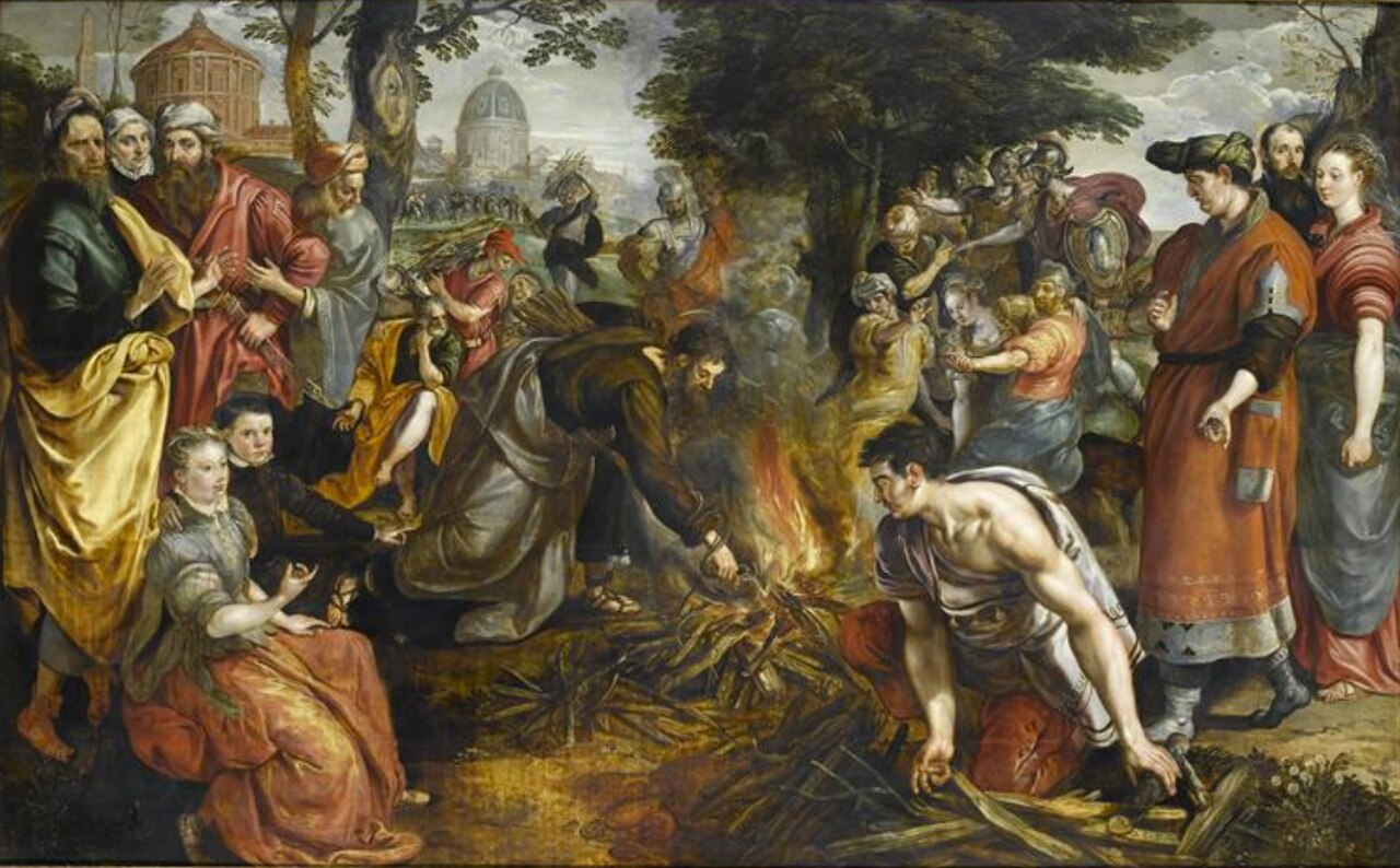 Painting of Paul being bitten by a viper
