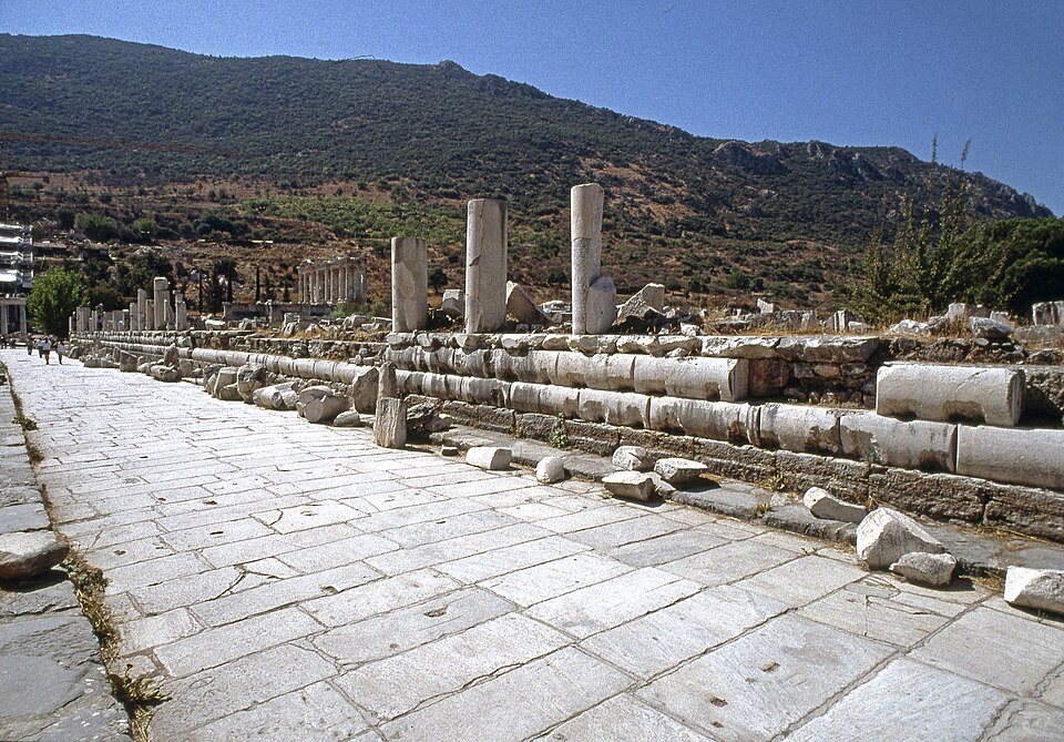 Marble paving and ruined columns at Ephesus