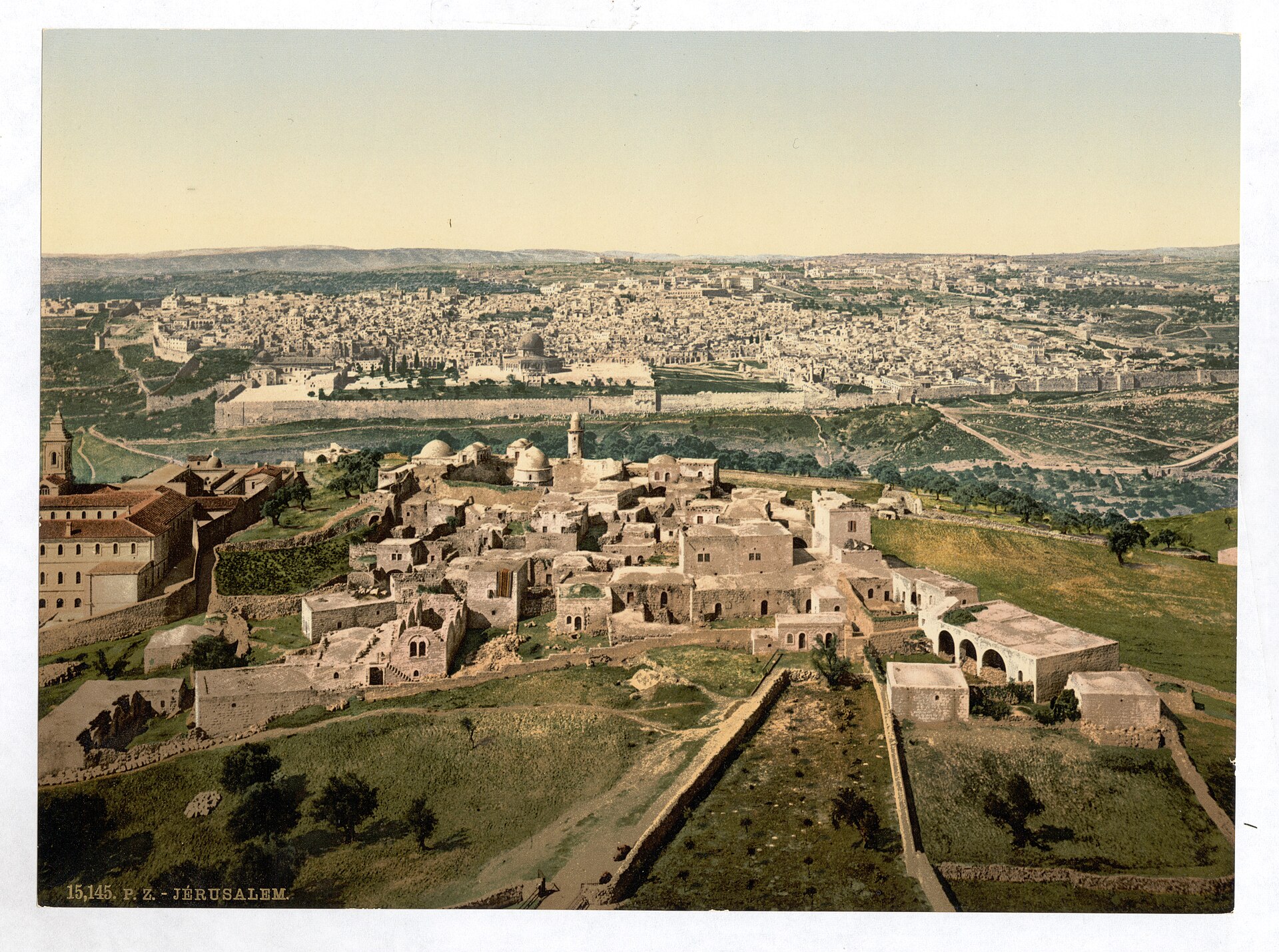 A general view of Jerusalem in a photochrom print from the late 19th century. Psalm 76:2 speaks of Salem side by side with Zion.