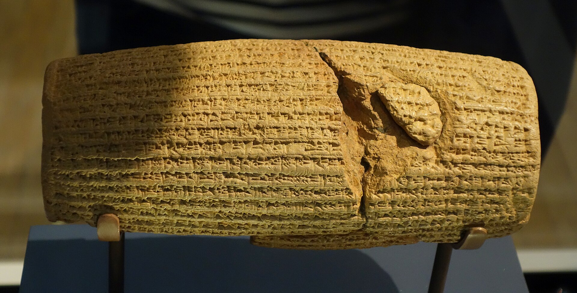 The Cyrus Cylinder — a clay cylinder inscribed in cuneiform, British Museum