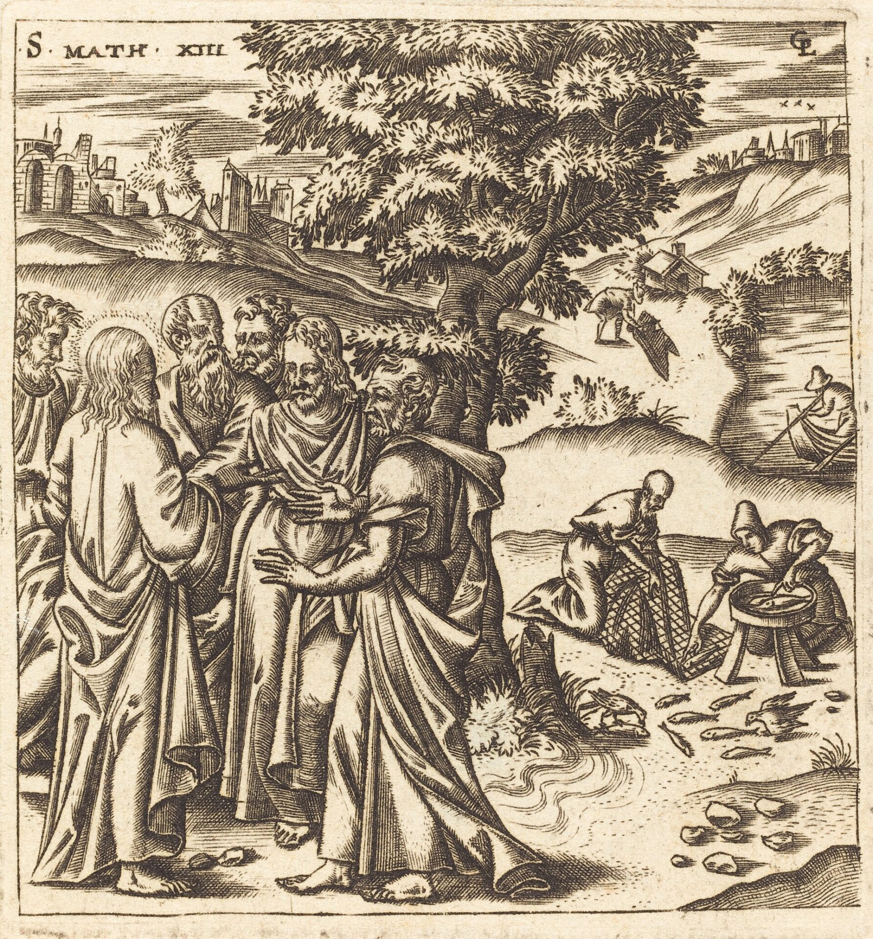 Léonard Gaultier, Christ Telling His Disciples of the Parable of the Dragnet, engraving